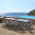 Salon de jardin Ensemble Modulo T 8/12 + F 12 Full Verre Noir Wilsa Garden