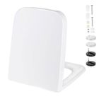 KEESIN Abattant WC Frien de Chute Décipsable, Lunette Toilette WC en Forme Carrée, Cuvette WC Universelle à Fermeture Douce, Montage