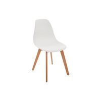 Chaise blanche scandinave pour enfant - ATMOSPHERA - Blanc - Bois - Polypropylène - Hêtre