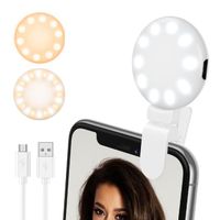 Flash de Selfie, Mini Flash Lumière Lumineux Selfie Anneau LED, Selfie Ring Light for iPone, Samsung, Huawei & Other Smartphones