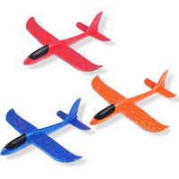 Lot de 3 planeurs en mousse - Modèle d'avion - Jouet manuel - Planeur volant - Jouet pour enfants - Jeu de sports de plein air