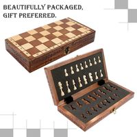 Jeu d'échecs en bois massif avec planche sculptée à la main et pièces incroyables