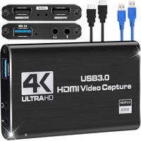 Carte De Capture HDMI USB 3.0, Carte de capture audio vidéo 4K, Full HD 1080P pour l'enregistrement de jeu, diffusion en direct