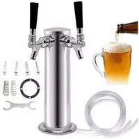 Colonne à bière en acier inoxydable - Avec robinet de bière - Pour bar - Réglable - 2 robinets