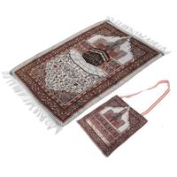 CEN tapis islamique Tapis de prière musulman Tapis de pèlerinage en coton épais Tapis de prière musulman avec un sac en