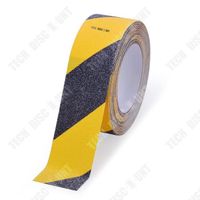 TD® Ruban antidérapant givré Matériau PVC jaune + noir Sol escalier piscine antidérapant Conception élargie et épaissie 5 cm * 10 m
