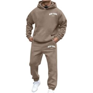 Ensemble Jogging Homme 2 Pièces – Sweat à Capuche Oversize + Pantalon Cargo Confortable – Streetwear Sport Décontracté Automne/Hiver