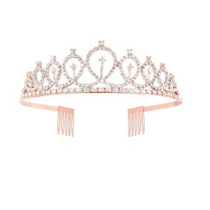 Diadème Et écharpe 19e Anniversaire Fille - Couronne Strass Et Ceinture Or Rose, Réglable, Pour Fête - 8