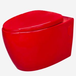 WC - TOILETTES Toilette suspendu rouge en céramique - Loobow