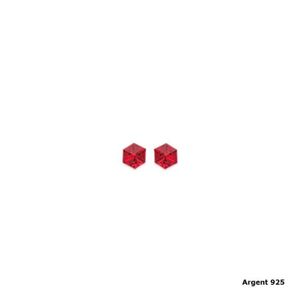 Boucle d'oreille Boucles d'Oreilles - Argent 925 - Cube Cristal - R