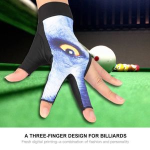 1pcs Billard Trois Gants à Doigts Anti Dérapant Snooker Billiard Cue Gant  Accessoires de billard pour Wo