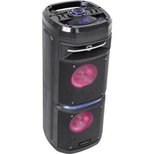 Lauson LLX35 Enceinte Bluetooth Portable Puissante, Lumières LED de  Couleurs, Grosse Enceinte Karaoke, Haut-parleurs Trolley Portables, Batterie de 12 Heures, Fonction Karaoke, Radio FM