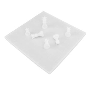 Jeu de moule en résine de plateau d'échecs, 1pc Checker Game Board Moule en  silicone et 16pcs 3D Pièces d'échecs Moules de moulage en résine - Pour la  fabrication de bijoux de
