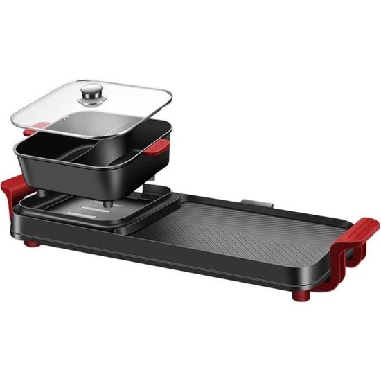 Pot à Fondue Température à Cinq Vitesses Grillades Shabu Pot Double