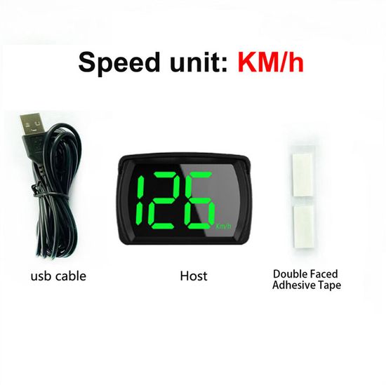 Compteur Vitesse HUD GPS Numérique 3 Pouces - Affichage Head Up Display KMH/MPH Alerte + Boussole