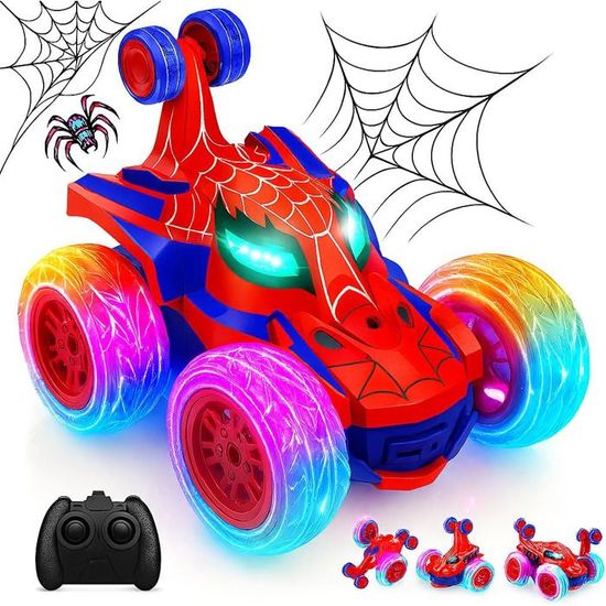 Dreamlandia Voiture Telecommandé Enfant, 2,4GHz, 360° Rotation, 4WD Monster Truck Voiture Télécommandée Jouet Enfant 3-9 Ans, Jeux Exterieur Cadeau Garcon 3 4 5 6 7 8 Ans, Cadeaux de Noël Halloween