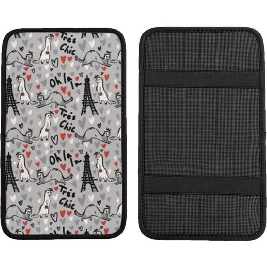 Housse D'accoudoir En Cuir Avec Mousse Mémoire Pour Console Centrale De Voiture - Installation élastique Sans Dégât - Taille 32.6x21.6x5.9 Cm - Plusieurs Couleurs