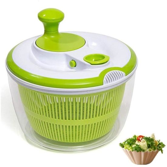 Essoreuse à Salade Grande Taille 5 litres Essoreuse pour Fruits et légumes faciles à préparer Design à séchage Rapide sans BPA