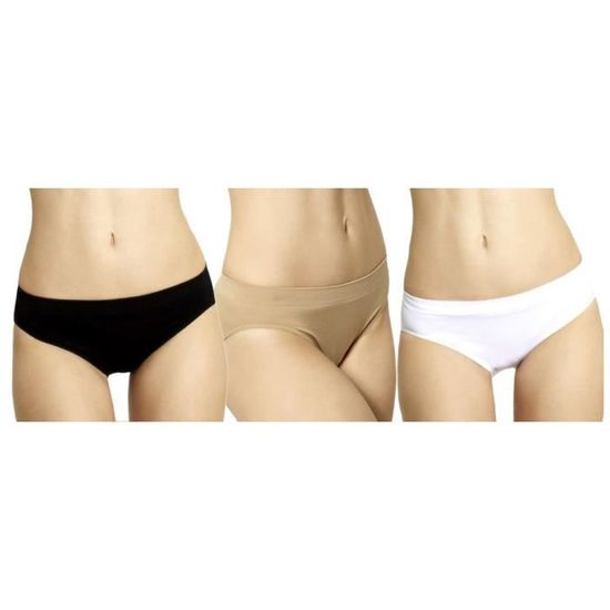 Culotte Unie en COTON pour Femme Qualite et Confort Pack de 3 Culottes Coton 08031101 Pack de 3 culottes coton 08031101 Cdiscount Pret a Porter