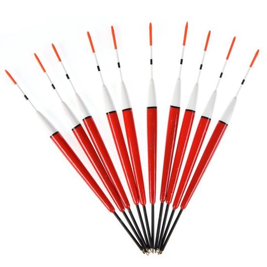 Lot De 10 Flotteurs De Pêche En Bois - Pour Pêche En Mer, Rivière, Lac