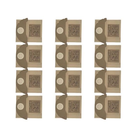 Sacs à Poussière Papier 10 Pièces Pour Aspirateurs Rowenta ZR81, Karcher, Vorace, Enduro - Compatible 17 Litres