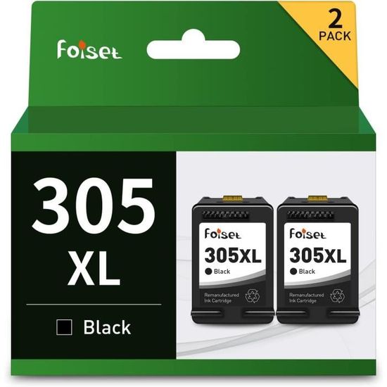 Lot De 2 Cartouches D'encre Noire 305 XL Compatibles HP - Pour DeskJet 4120e, 2720e, Envy 6000 Et Modèles Similaires