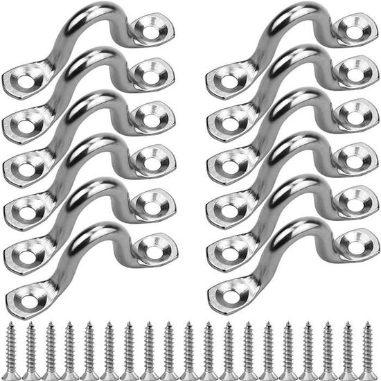 40 Pièces Plaque Oeillet Acier Inoxydable 304 M4 - Boucles Pont Kayak Bateau Avec 80 Vis