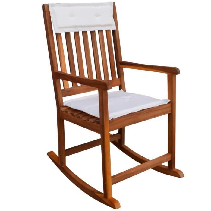 Chaise à bascule d'extérieur Bois d'acacia-QIM