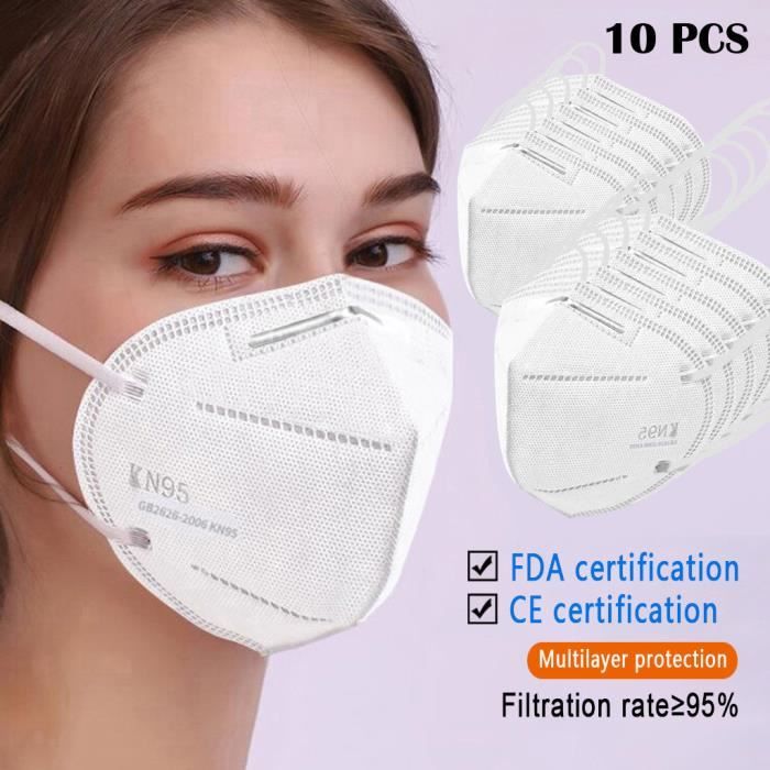 Tonsee®10 PCS Unisexe Bouche Masque Anti-Poussière Pollution Visage Masque Réutilisable Vélo Camping mins2563