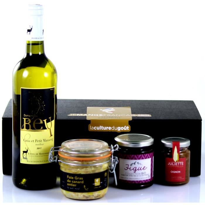 Panier garni d'excellents Produits Régionaux dont 1 Foie Gras entier - Présentation soignée dans une élégante boite noire