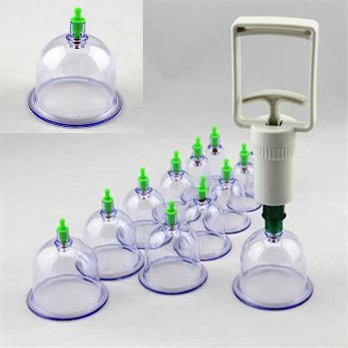 Coffret 12 Cupping Ventouse kit tool Traditional Chinese Medical Vacuum Cupping Body Massage Healthy