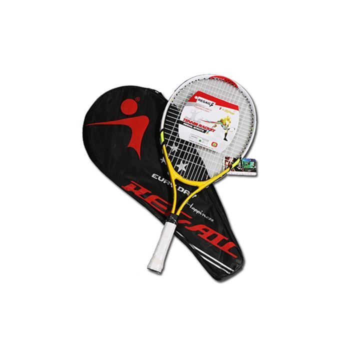 Raquette de tennis pour l'entraînement et la pratique, raquette pour enfants 2pcs jaune