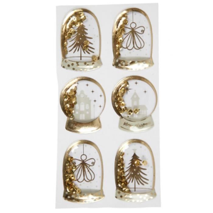 6 Autocollants shaker 'Creativ Company' Vivi Gade Ange/Sapin/Maison