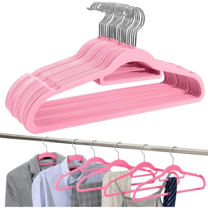 UMI. by Amazon - Lot de 30 Cintres en Velours, Antidérapant, Ultra-Robustes et Permettant Un Gain de Place, avec Barre pour Cravate,
