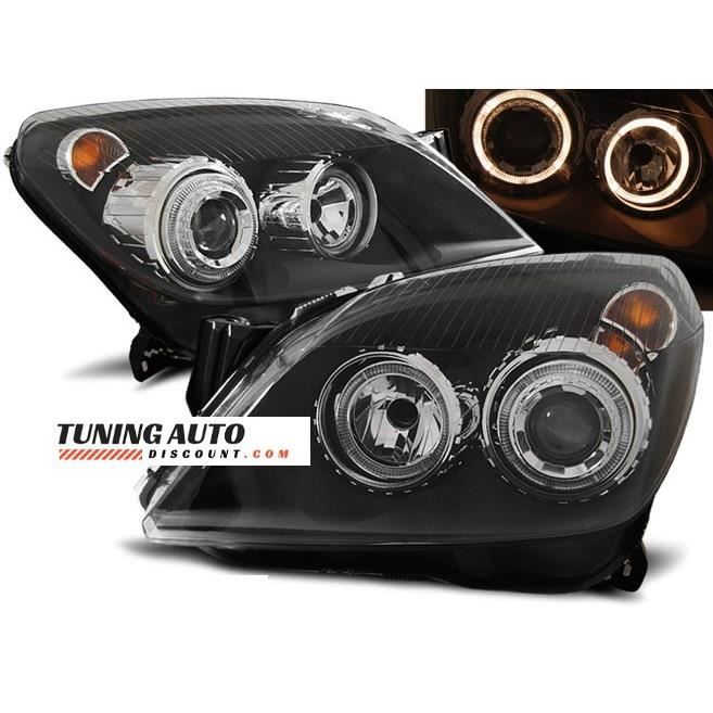 Phares avant Opel astra h 03.04-09 angel eyes noir