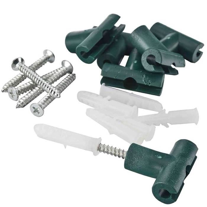 Provence Outillage 06855 Fixation pour Grillage Muraux Vert
