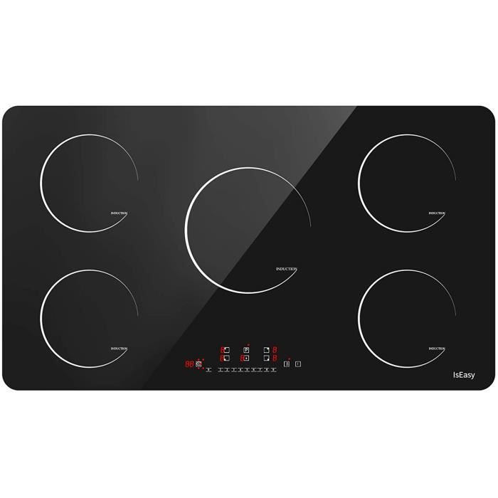 TABLE DE CUISSON INDUCTION - PLAQUE DE CUISSON INDUCTION 5 foyers Plaque à Induction 8600W, Encastrable Table à 57