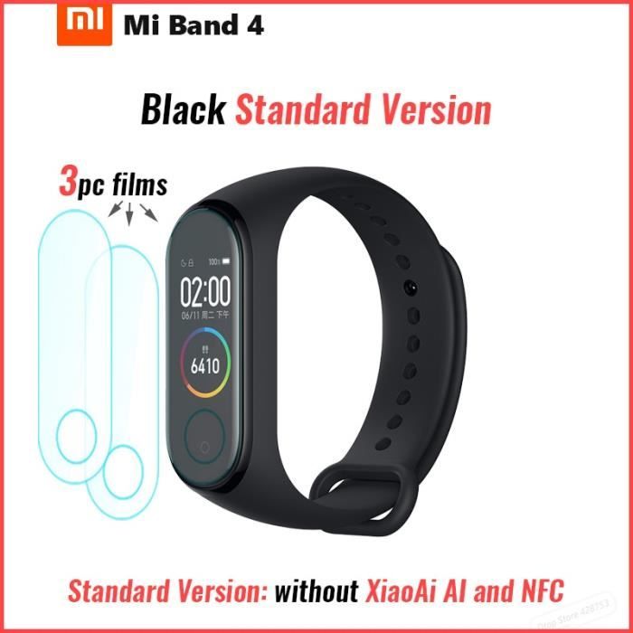Montre connectée,Original Xiaomi Mi bande 4 Smart Band 4 Bracelet Fitness bracelet musique contrôle Bracelet - Type add 3pc films