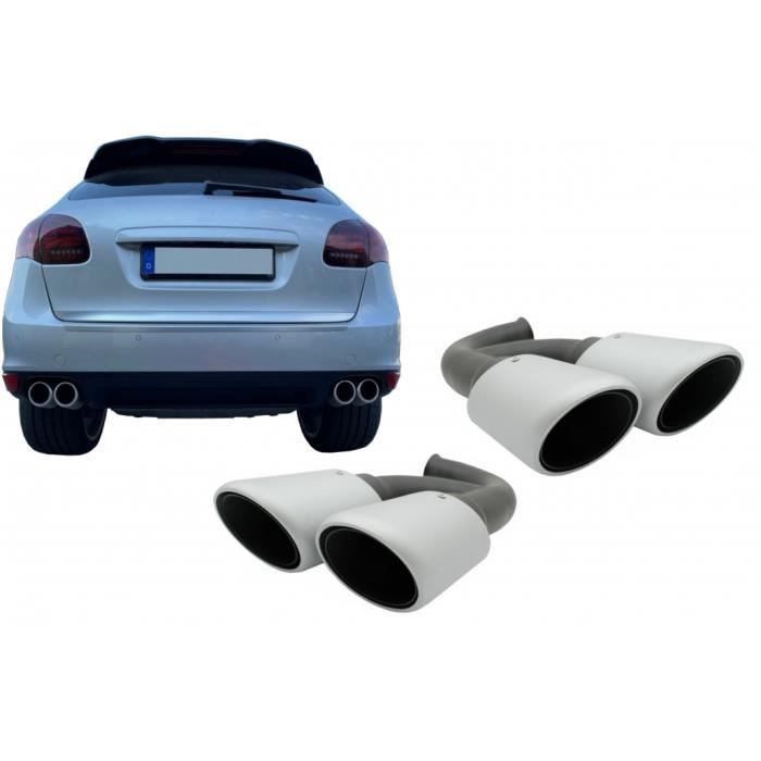 Embouts d'chappement pour Porsche Cayenne 92A V6 V8 Diesel (05.2010-09.2014) Look GTS