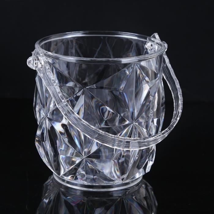 Rafraichisseur vin,Seau à glace en acrylique Transparent, à Champagne en cristal, seau à glace spéciale, Bar, KTV, 14,5*13CM