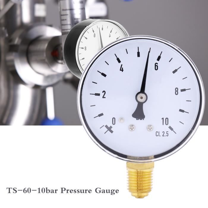 Manomètre de pression d'eau de 1/4 pouce, manomètre, pour l'eau d'huile d'air largement utilisé