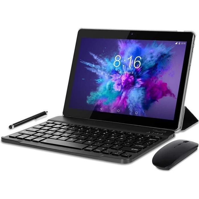 BEISTA Tablette Tactile 10 Pouces 4G LTE, Android 10.0 Certifié par Google GMS ,64Go, 4Go RAM,8 Cœurs ,GPS,WiFi,ave Clavier- Grise