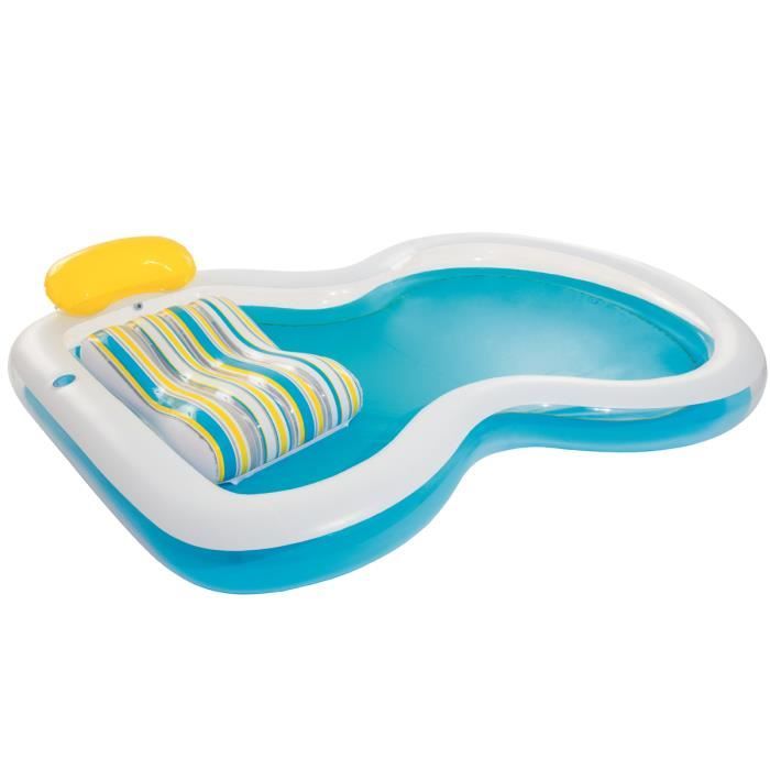 Piscine gonflable BESTWAY Chaise relax gonflable intégrée 340 L Dim : 279 x 234 x 48 cm