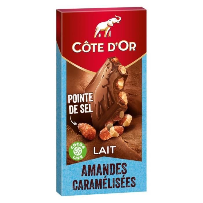 COTE D'OR - Lait Amandes Caramélisées Et Pointe De Sel 180G - Lot De 4