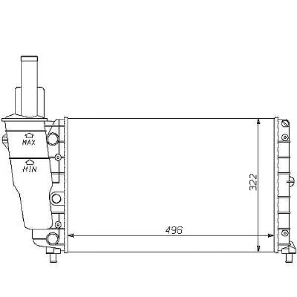radiateur eau FIAT PUNTO, 93->> 496-322