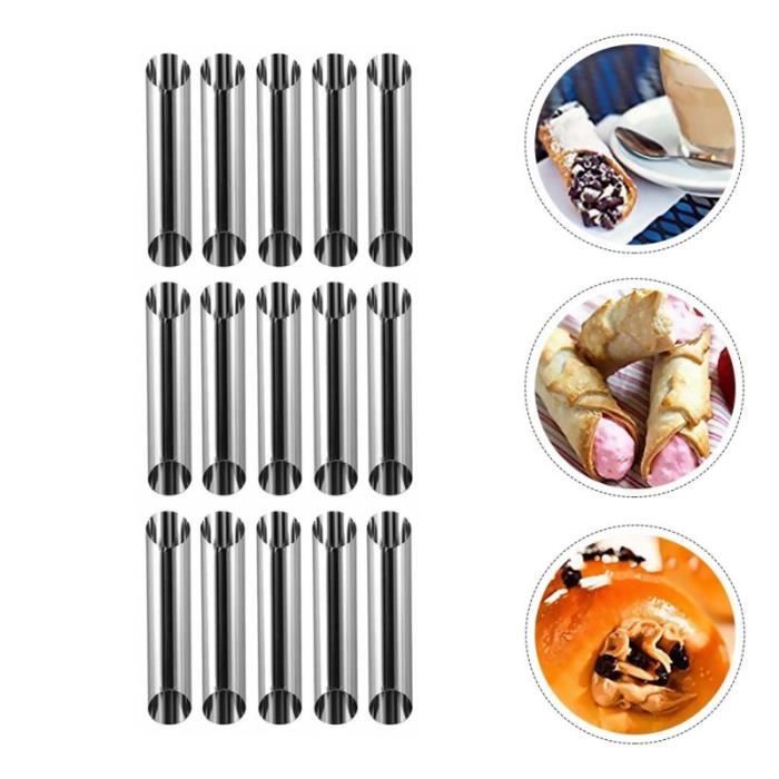 15 pcs cannoli moules non-bâton en acier inoxydable cylindrique tubes moule a gateau - moule de patisserie ustensiles patisserie