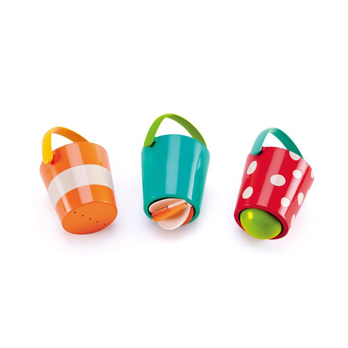 HAPE Ensemble de 3 seaux colorés pour le bain