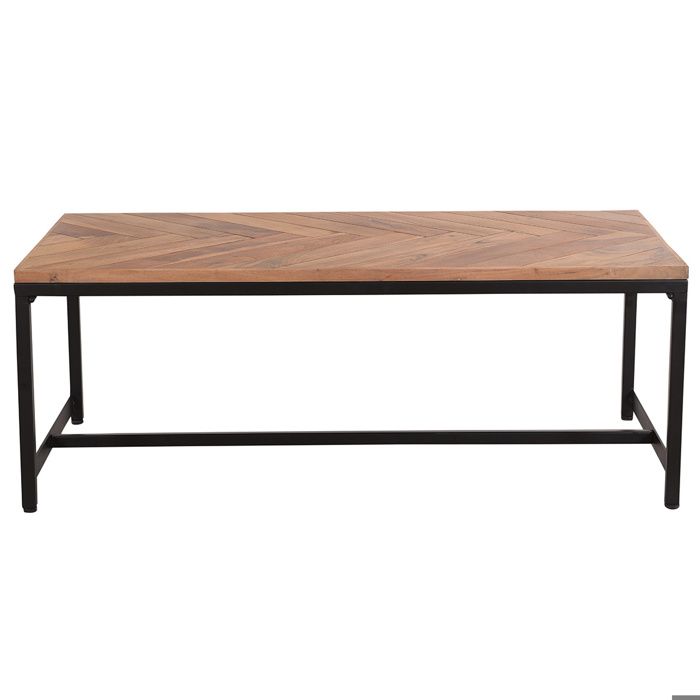 Miliboo - Table basse moderne en acacia et métal noir STICK