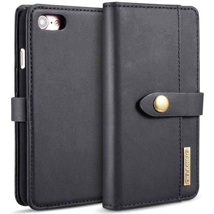 Coque iPhone 8, Housse en Cuir Fentes de Cartes Portefeuille Détachable Etui à Rabat pour iPhone 8-iPhone 7 4.7\