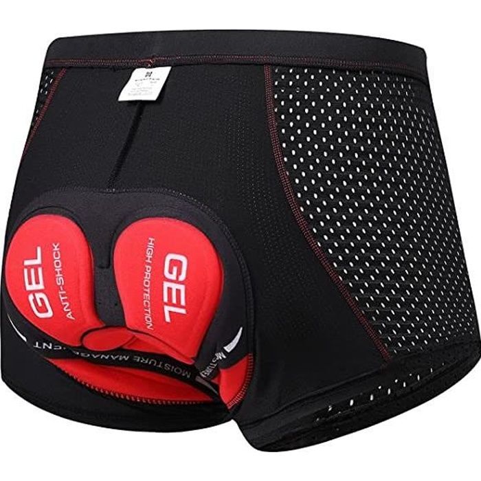 Short De Cyclisme Homme Rembourré 3D Gel - Respirant, Compression - Taille 28 à 38 Pouces